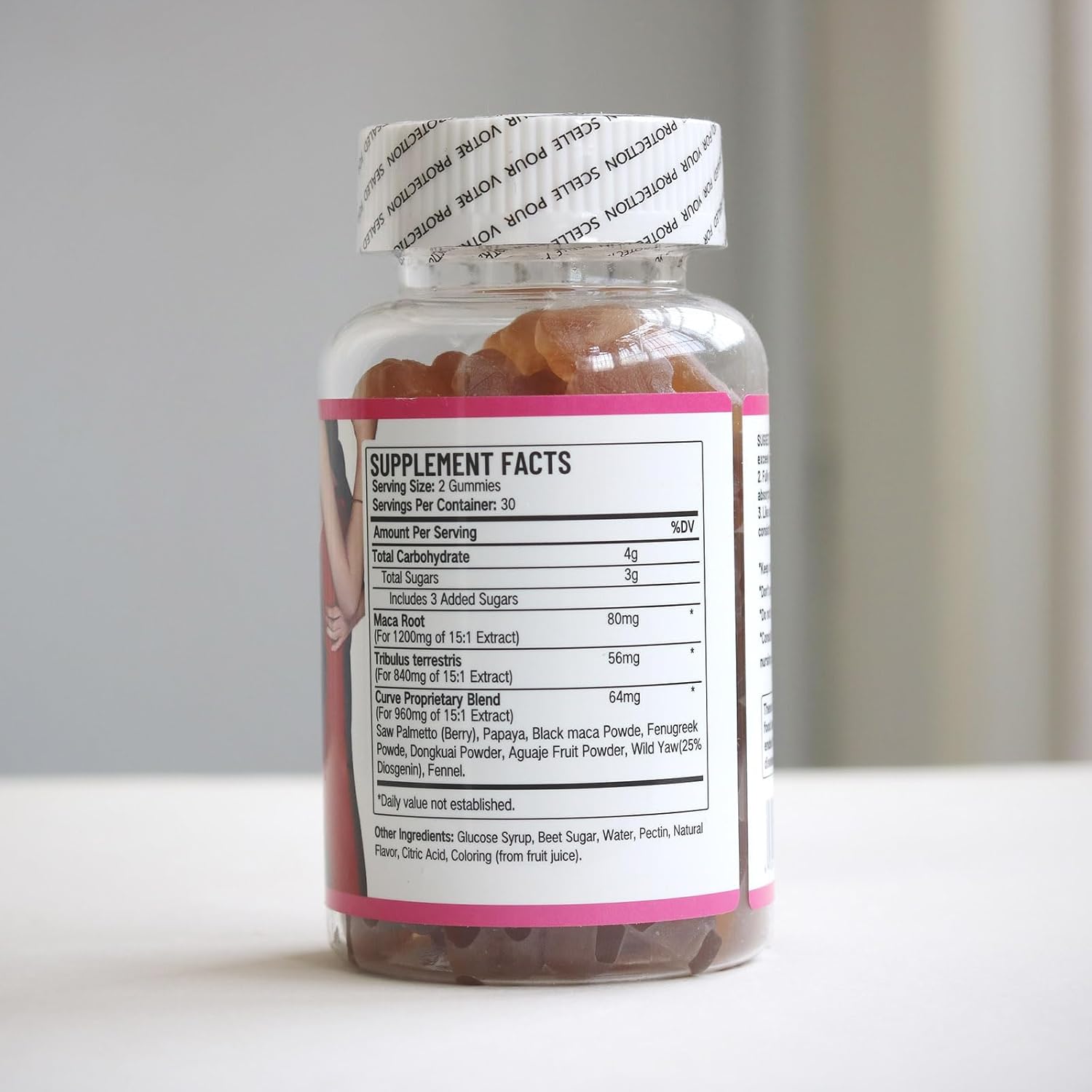 3000mg Wins Town Curve Maca Gummies for Butt/HIPS Enlargement, Hormonal Balance - 60 Count, Mixed Fruit Flavor