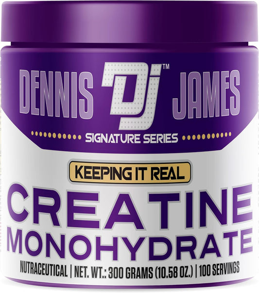 300g DENNIS JAMES Signature Series Creatine Monohydrate - 100 Servings - Premium Micronized Formula for Strength, Muscle Growth & Recovery