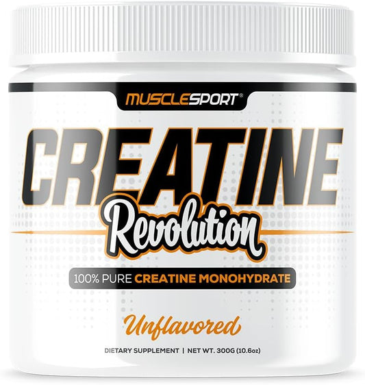 300g Musclesport Micronized Creatine Monohydrate Powder for Energy, Strength, and Endurance - Unflavored Supplement