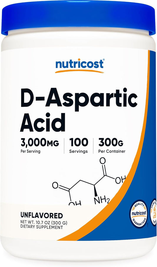 300G Nutricost D-Aspartic Acid (DAA) Powder - 100% Pure D Aspartic Acid Supplement
