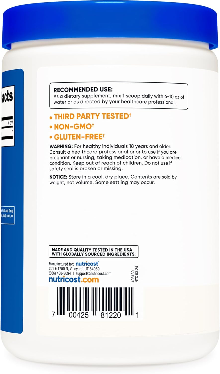 300G Nutricost D-Aspartic Acid (DAA) Powder - 100% Pure D Aspartic Acid Supplement