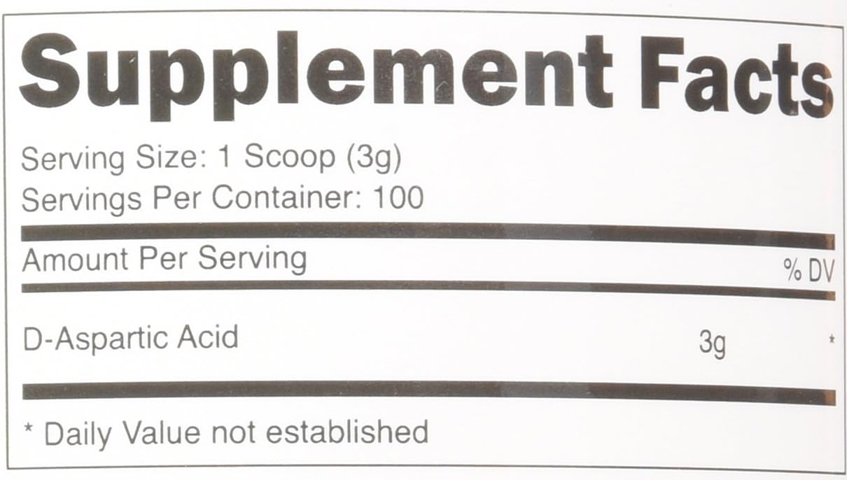 300G Nutricost D-Aspartic Acid (DAA) Powder - 100% Pure D Aspartic Acid Supplement