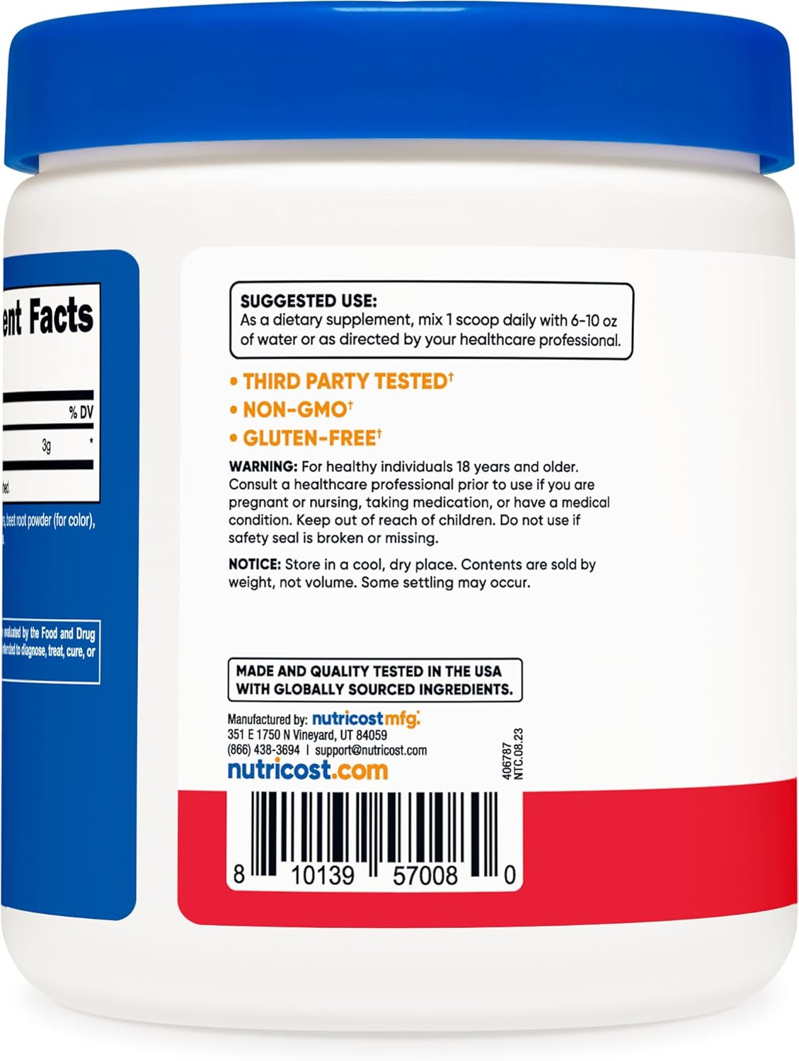 300g Nutricost L-Citrulline Malate 2:1 Fruit Punch Powder - Boosts Muscle Performance, Nitric Oxide & Workout Support - 75 Servings