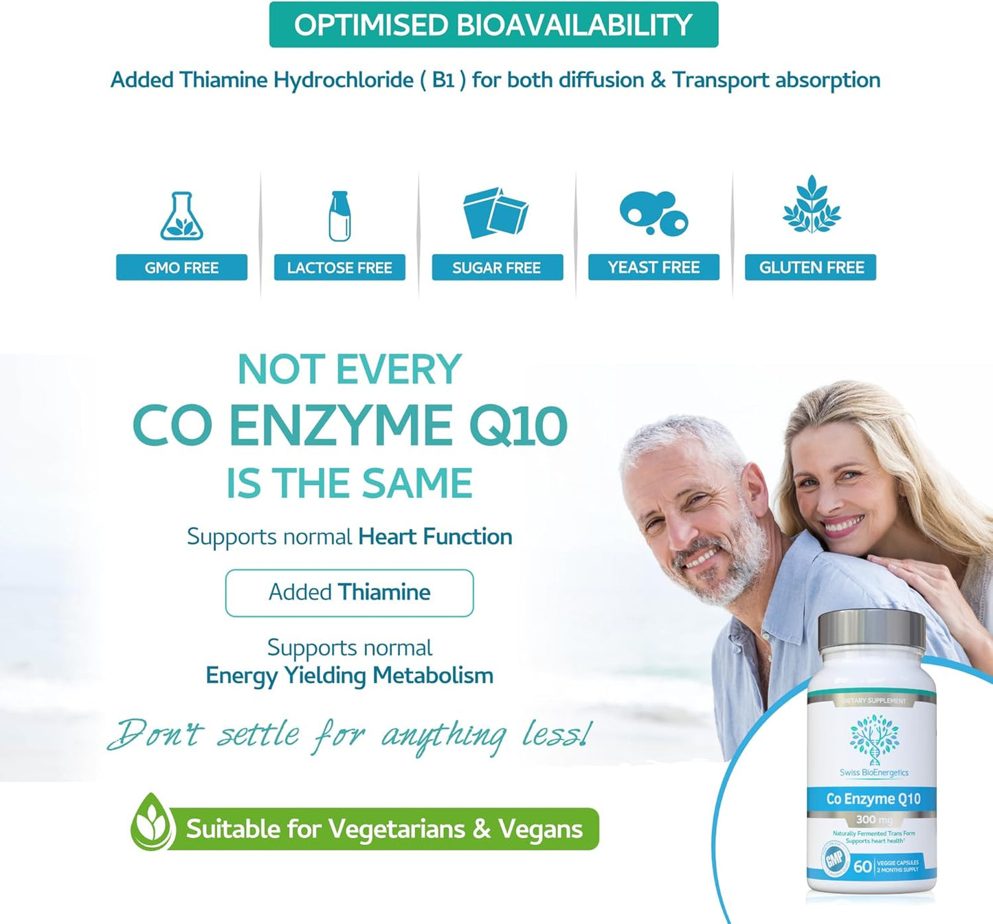 300mg CoQ10 Capsules - Swiss Bioenergetics Superior Fermented Trans Formulation