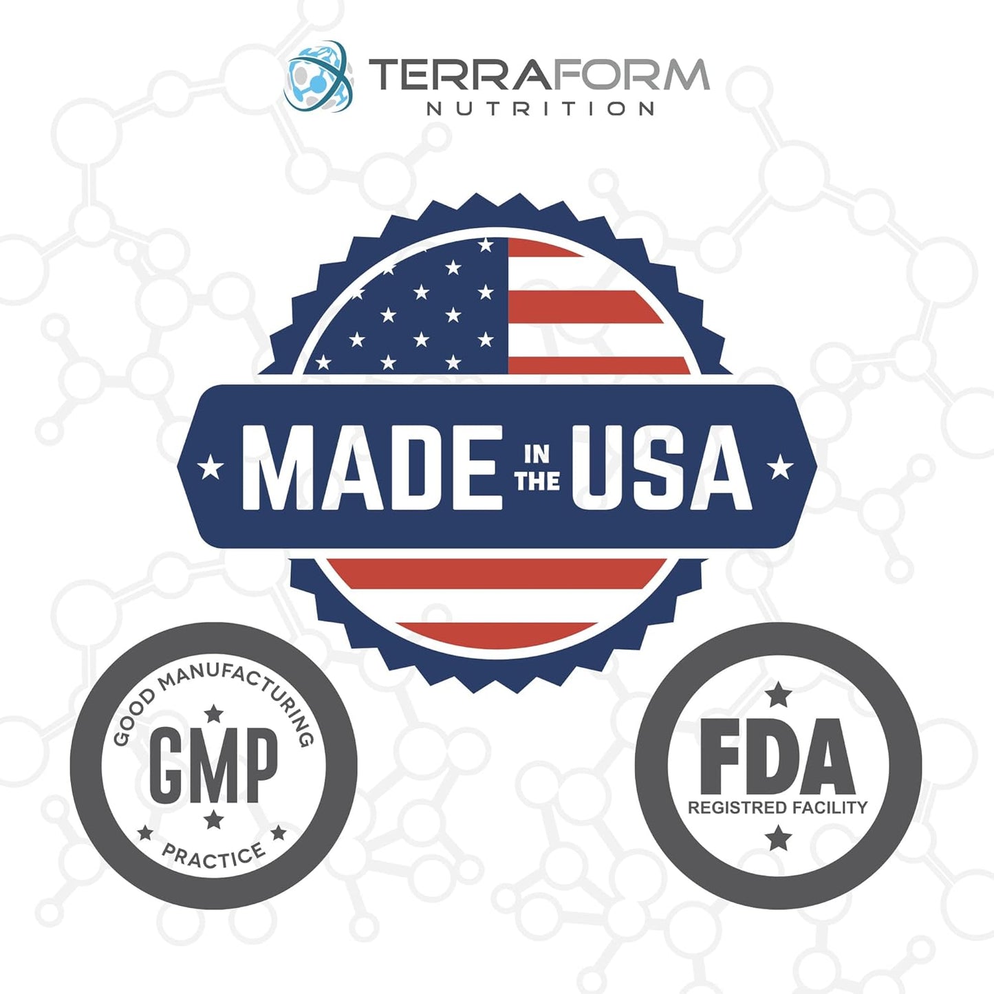 300mg Extra Strength S-Acetyl Glutathione Supplement - 60 Acid-Resistant Capsules - Made in USA - Terraform Nutrition