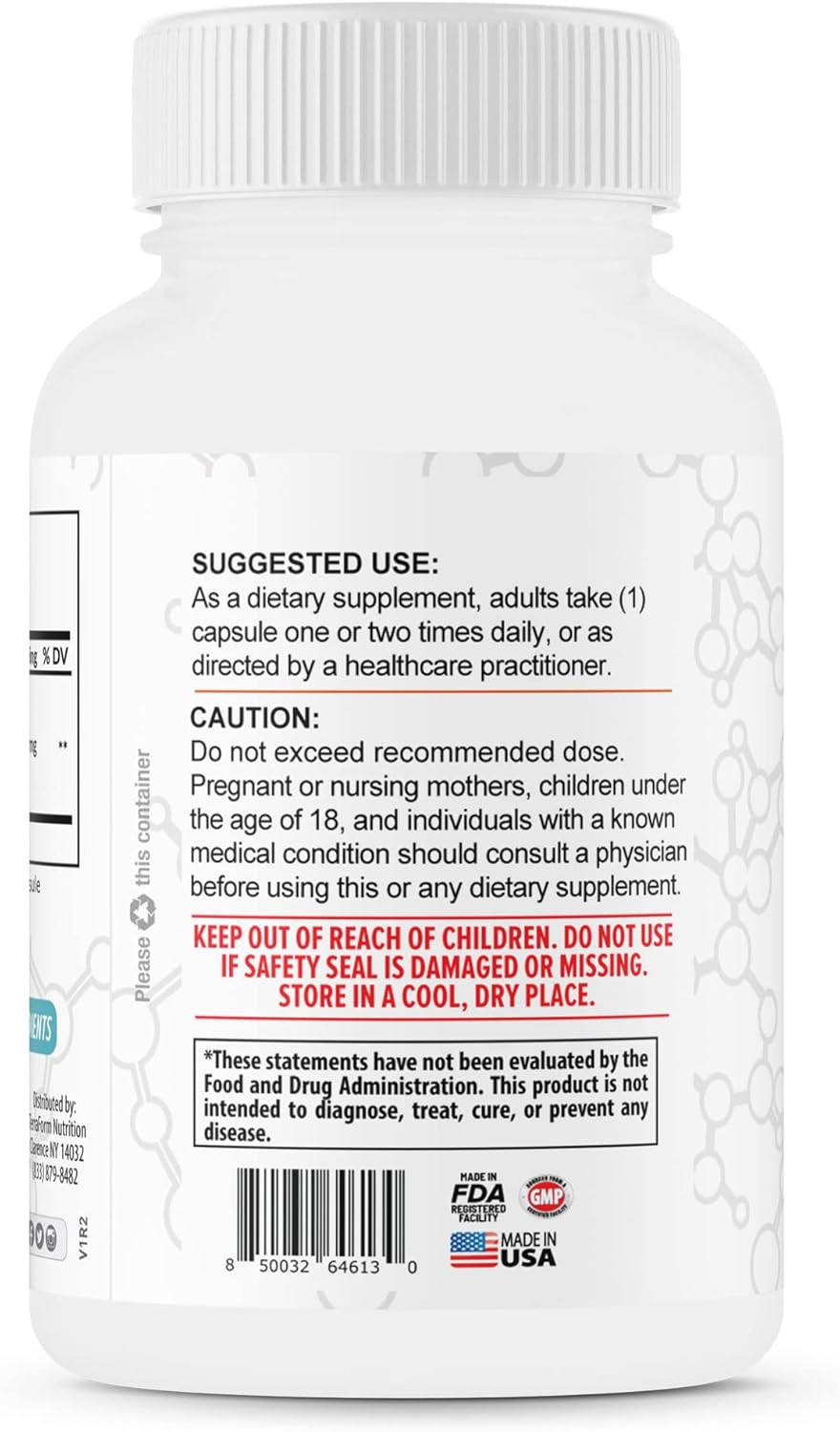 300mg Extra Strength S-Acetyl Glutathione Supplement - 60 Acid-Resistant Capsules - Made in USA - Terraform Nutrition