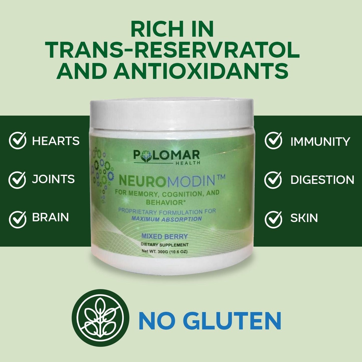 300mg Neuromodin Piperine Powder & Japanese Knotweed Memory and Focus Supplement for Enhanced Brain Health and Cognition - Boost Memory and Sociability with Natural Ingredients