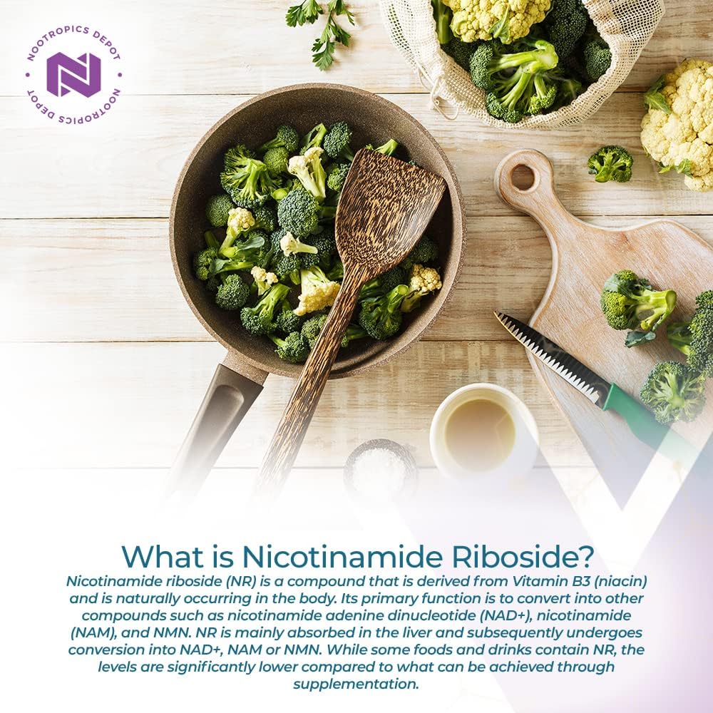 300mg Nicotinamide Riboside Capsules | NAD+ Precursor | Boosts Cellular Energy | 30 Count | Nootropics Depot