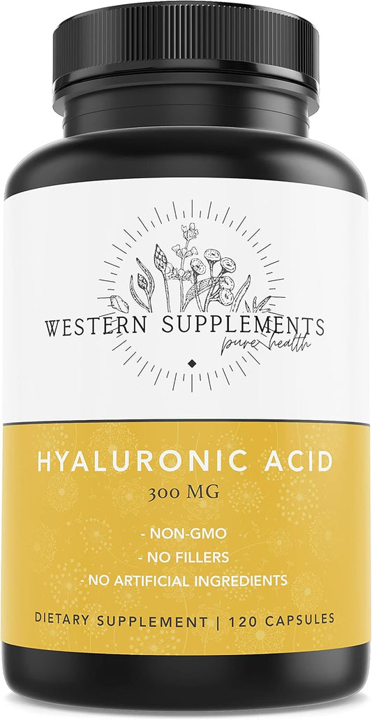 300mg Pure Hyaluronic Acid Supplement with Vitamin C - 3 Month Supply for Healthy Skin & Joints