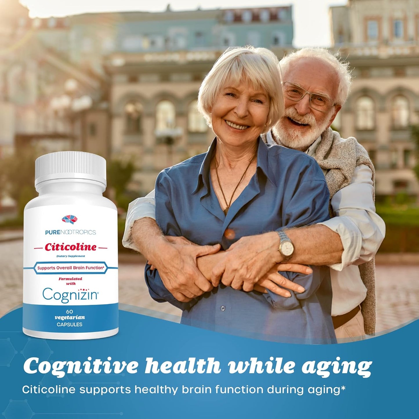 300mg Pure Nootropics CDP Choline Capsules - 60 Veg Caps, Cognitive Support, Memory, Attention, Brain Health, Bioavailable Citicoline