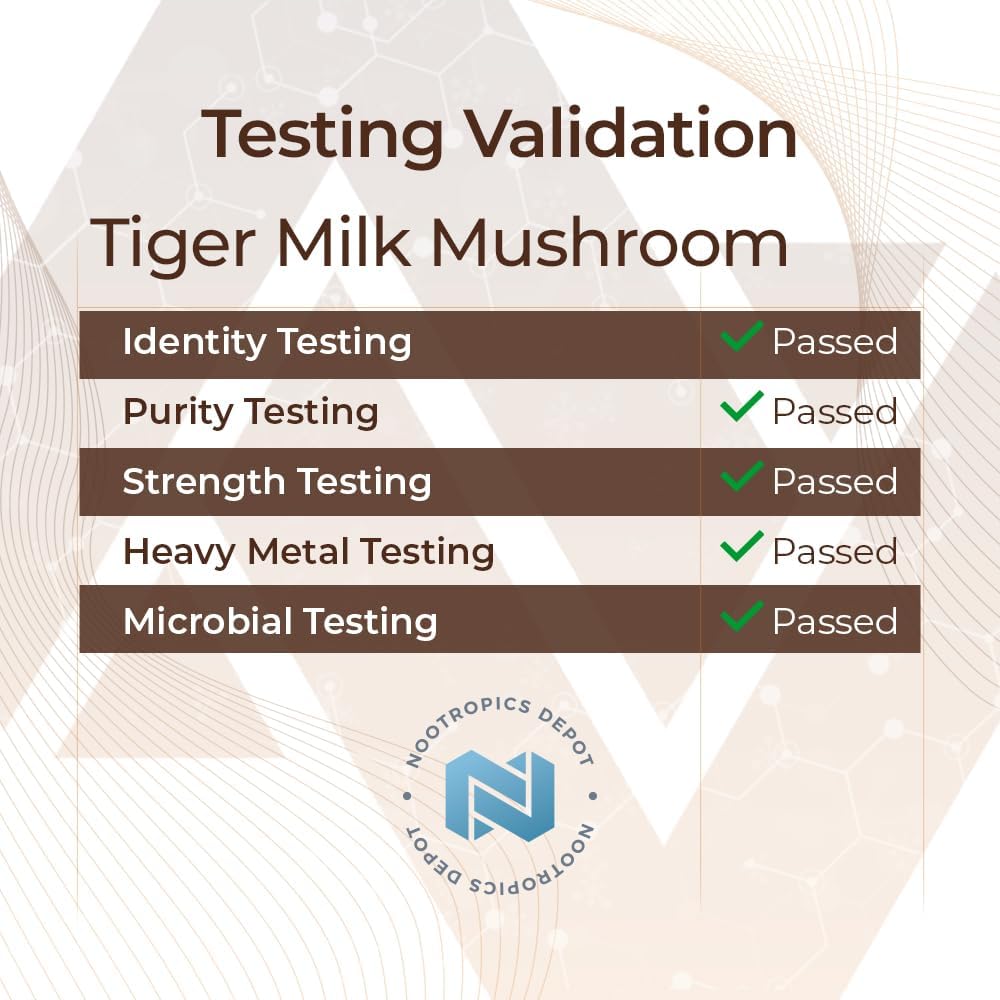 300mg Tiger Milk Mushroom Capsules | 60 Count | Lignosus rhinocerus Sclerotium | Cognitive, Histamine, & Respiratory Support