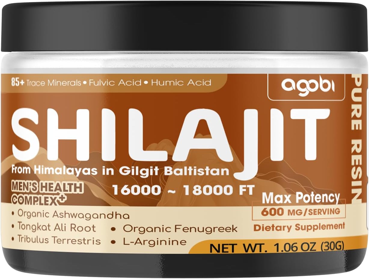 30g Organic Himalayan Shilajit Resin Supplement - Rich in 85+ Trace Minerals, Fulvic Acid, Ashwagandha, Tongkat Ali & Herbs for Immune, Energy, and Brain Health Support
