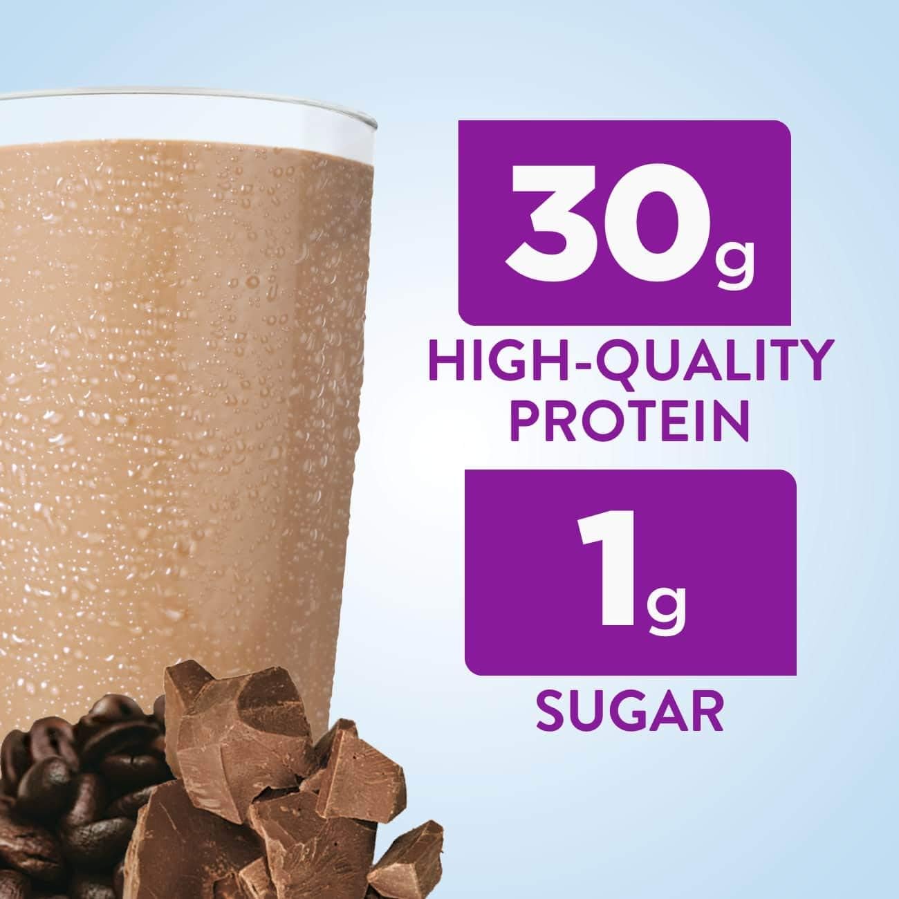 30g Protein Shake Variety Pack - Creamy Strawberry Flavor, 1g Sugar, High Protein Liquid Nutritional Shakes, 11 fl oz, Pack of 12