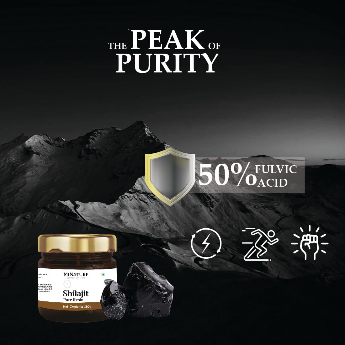 30g Pure Shilajit Resin with Spoon | Naturally Sourced | Over 80 Minerals and Amino Acids | Fulvic Acid Source