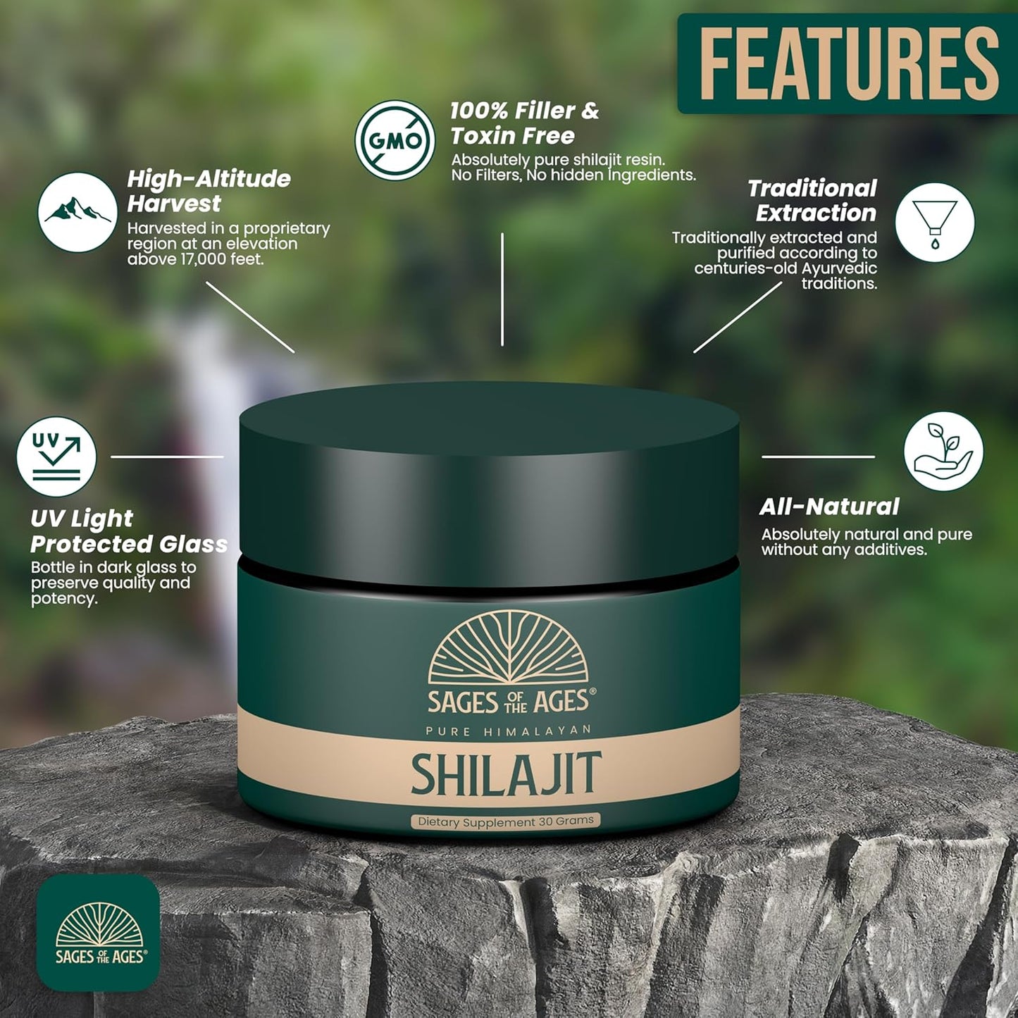 30gm Gold Grade Pure Himalayan Shilajit Resin: Lab Tested, 85+ Trace Minerals, 78% Fulvic Acid - Organic Shilajit for Men
