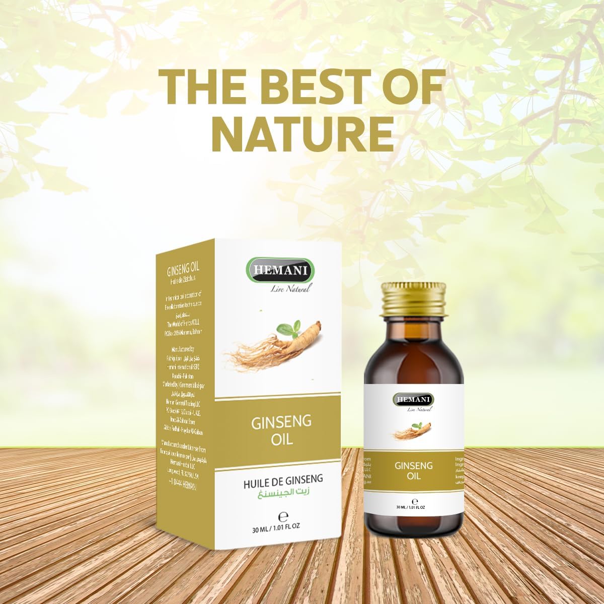 30ml Hemani Ginseng Oil: 100% Natural Herbal Serum for Hair & Skin Care