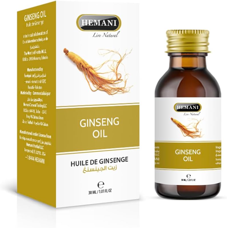 30ml Hemani Ginseng Oil: 100% Natural Herbal Serum for Hair & Skin Care
