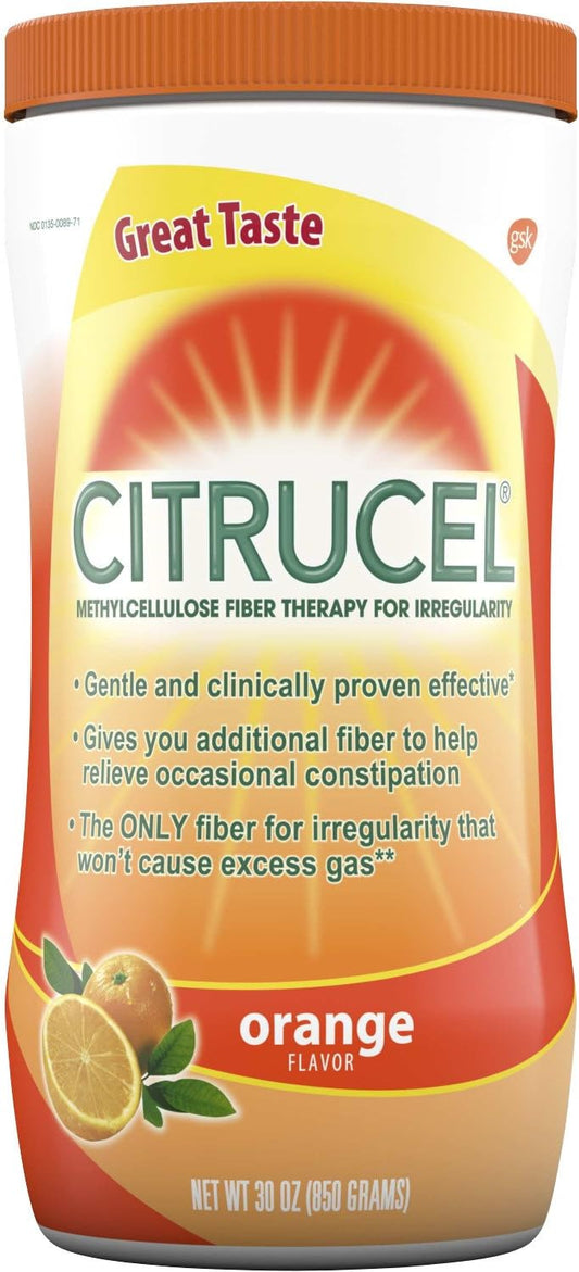 30oz Citrucel Orange Flavor Powder for Occasional Constipation Relief - Fiber Therapy Supplement