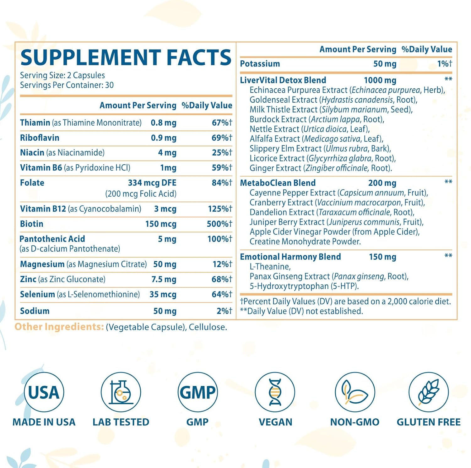 31-in-ONE Detox & Liver Cleanser Capsules for Full Body Toxin Cleanse - Herbal Formula to Support Immune System & Mood - Made in USA - 60 Count