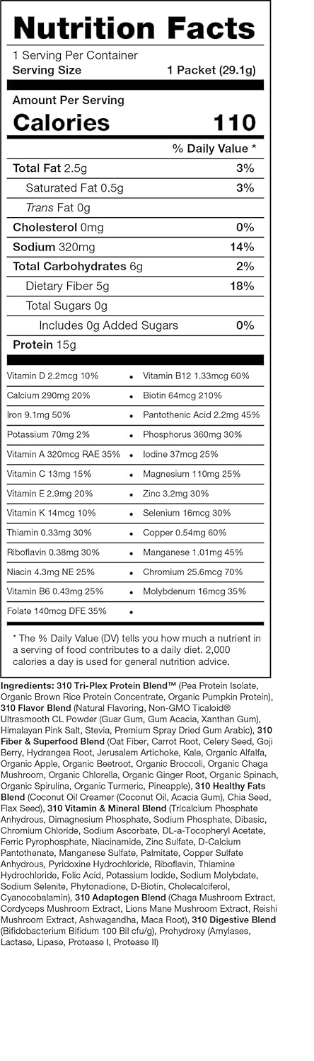 310 Nutrition All-In-One Meal Replacement Shake with Fiber Rich Vegan Superfood Blend, Natural Sweeteners, Low Carb, Keto & Paleo Friendly, Gluten Free - Caramel Sundae Flavor - Variety Shake Box