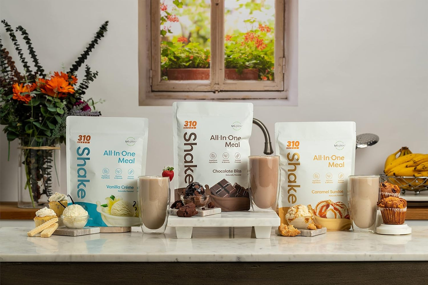 310 Nutrition All-In-One Meal Replacement Shake with Fiber Rich Vegan Superfood Blend, Natural Sweeteners, Low Carb, Keto & Paleo Friendly, Gluten Free, 26 Essential Vitamins