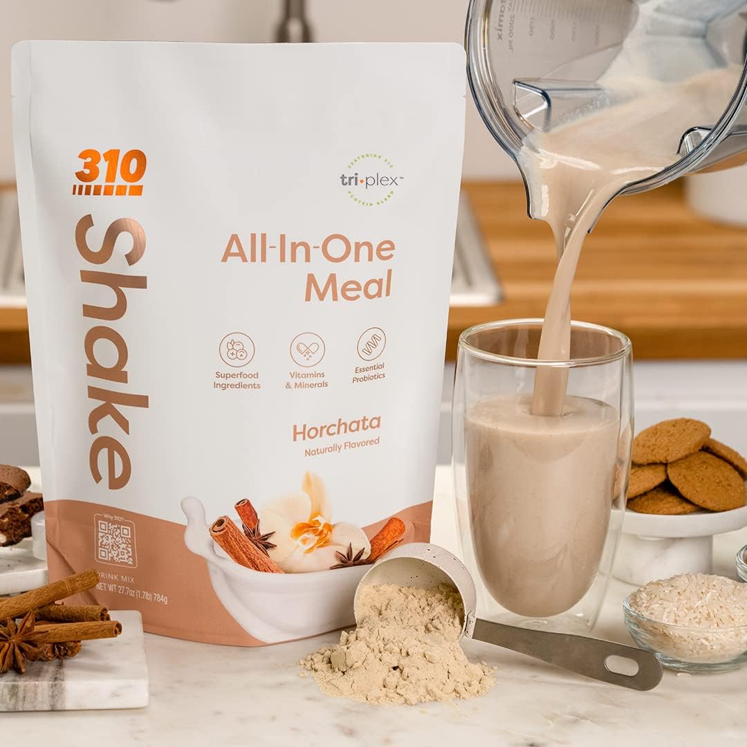 310 Nutrition Vegan Superfood Meal Replacement Shake - Horchata Flavor, Low Carb, Keto, Paleo, Gluten-Free, 26 Vitamins & Minerals - 28 Servings