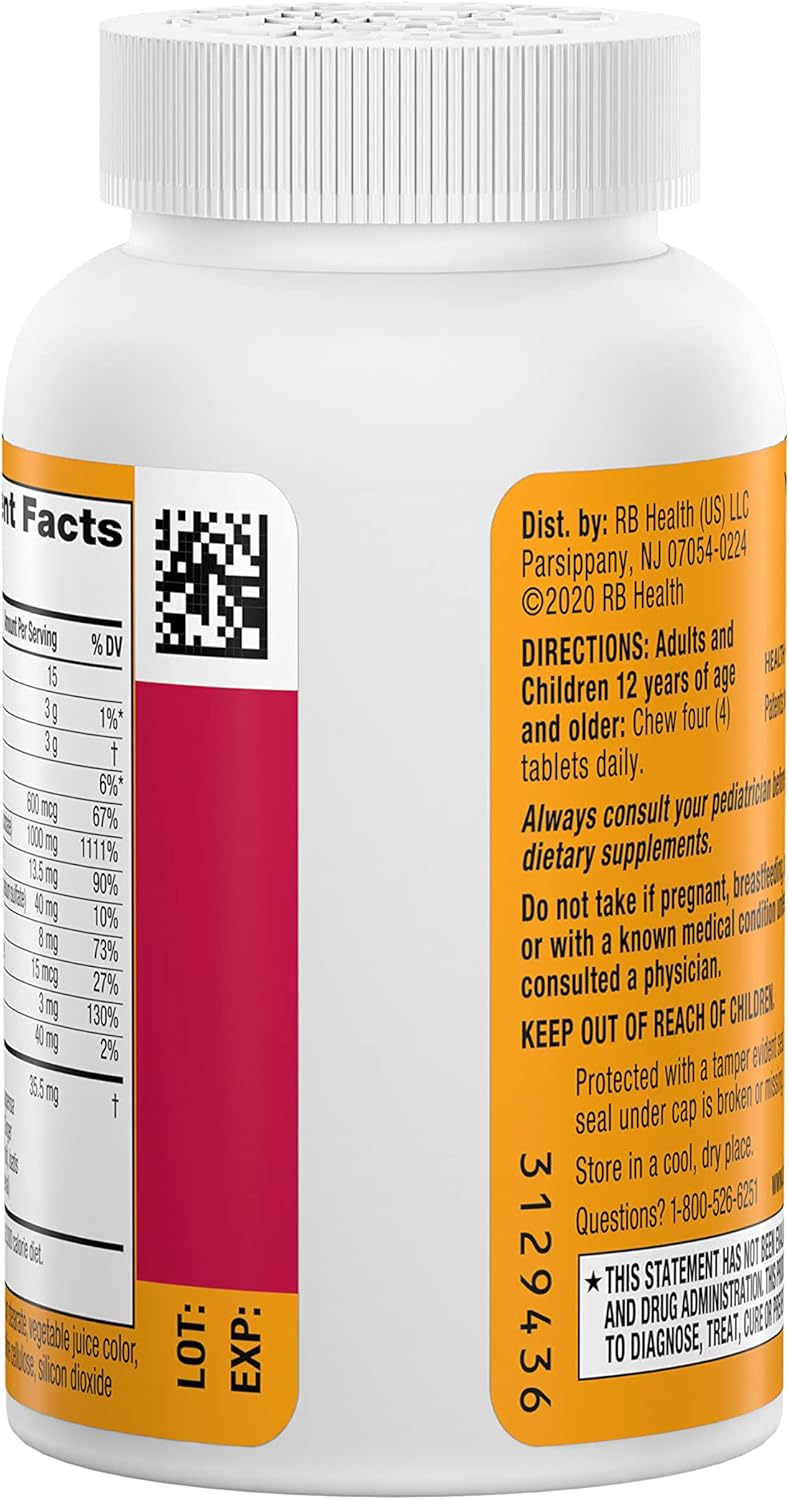 32-Count Airborne Very Berry Chewable Vitamin C Tablets for Immune Support with Zinc & Antioxidants