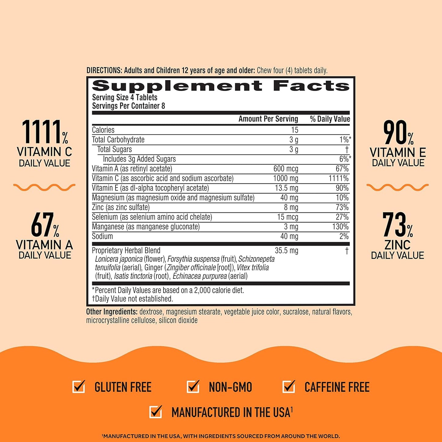 32-Count Airborne Very Berry Chewable Vitamin C Tablets for Immune Support with Zinc & Antioxidants