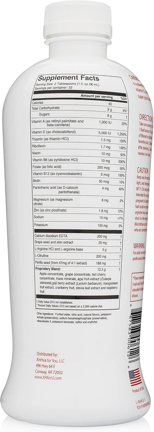 32 fl oz beatool Cardio Cocktail Liquid Nitric Oxide - L-Arginine, B-Vitamins, 5,000iu Vitamin D - Supports Heart Health, NO Supplement