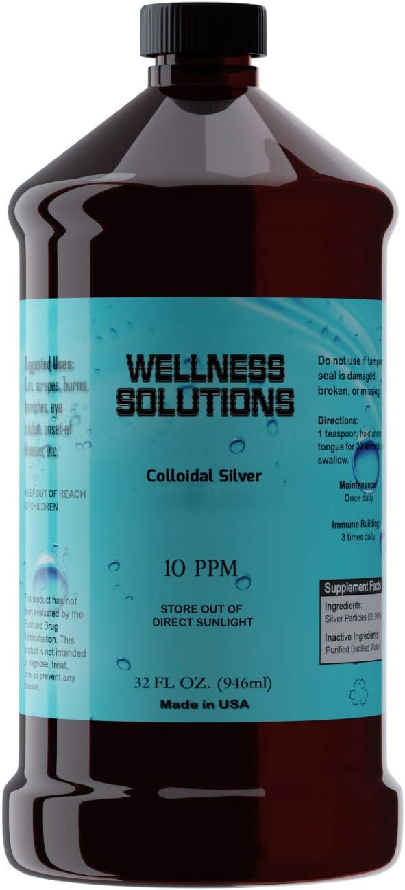 32 fl oz Colloidal Silver Wellness Solution - Vegan and Gluten Free