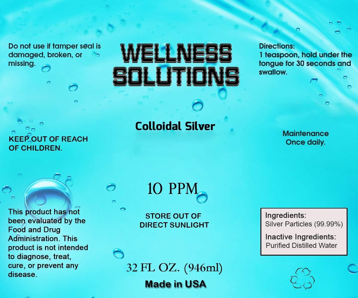 32 fl oz Colloidal Silver Wellness Solution - Vegan and Gluten Free