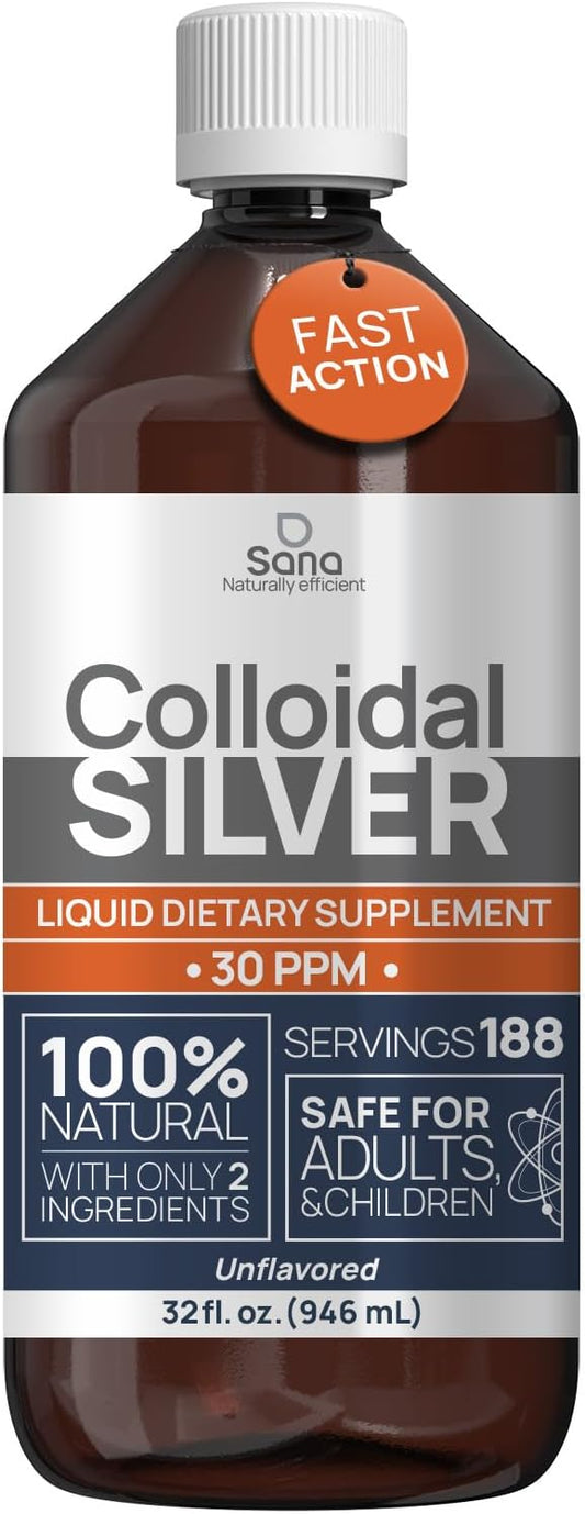 32 fl oz Institut Katharos Colloidal Silver Liquid - 30 PPM Bioactive Hydrosol Silver Water for Immune Support - Organic Ionic Minerals Solution