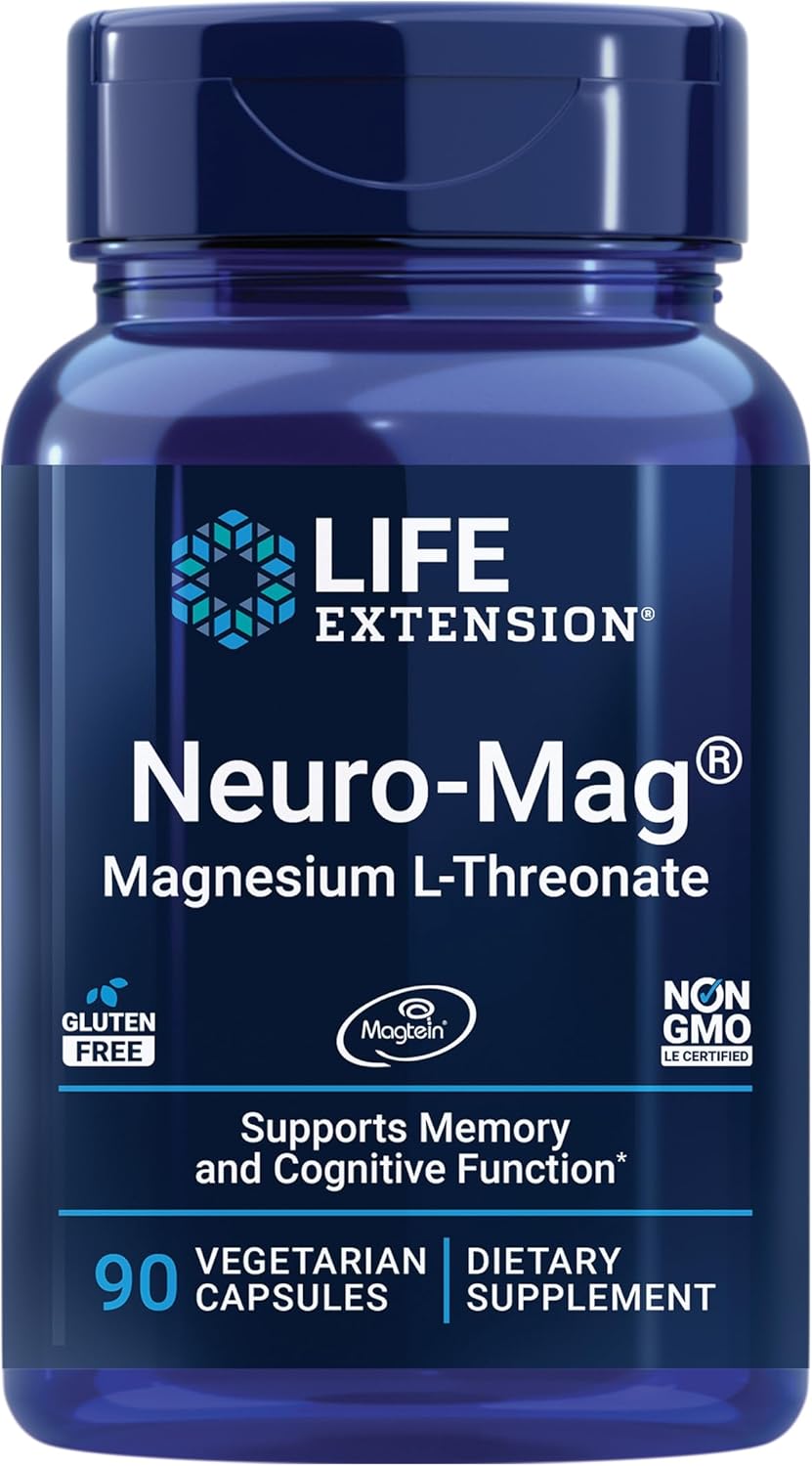 32 fl oz Viva Naturals Organic MCT Oil: Best Supplement for Keto Coffee & Life Extension Neuro-mag Magnesium L-threonate for Brain Health and Memory