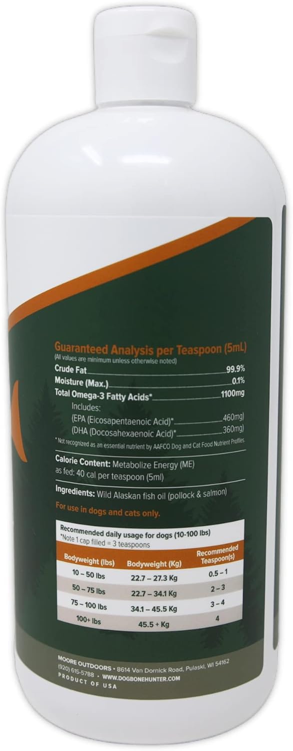 32 oz DogBone Salmon Oil for Dogs | Omega 3 Joint Supplement for Dogs | Wild Alaskan Fish Oil for Dogs Skin and Coat