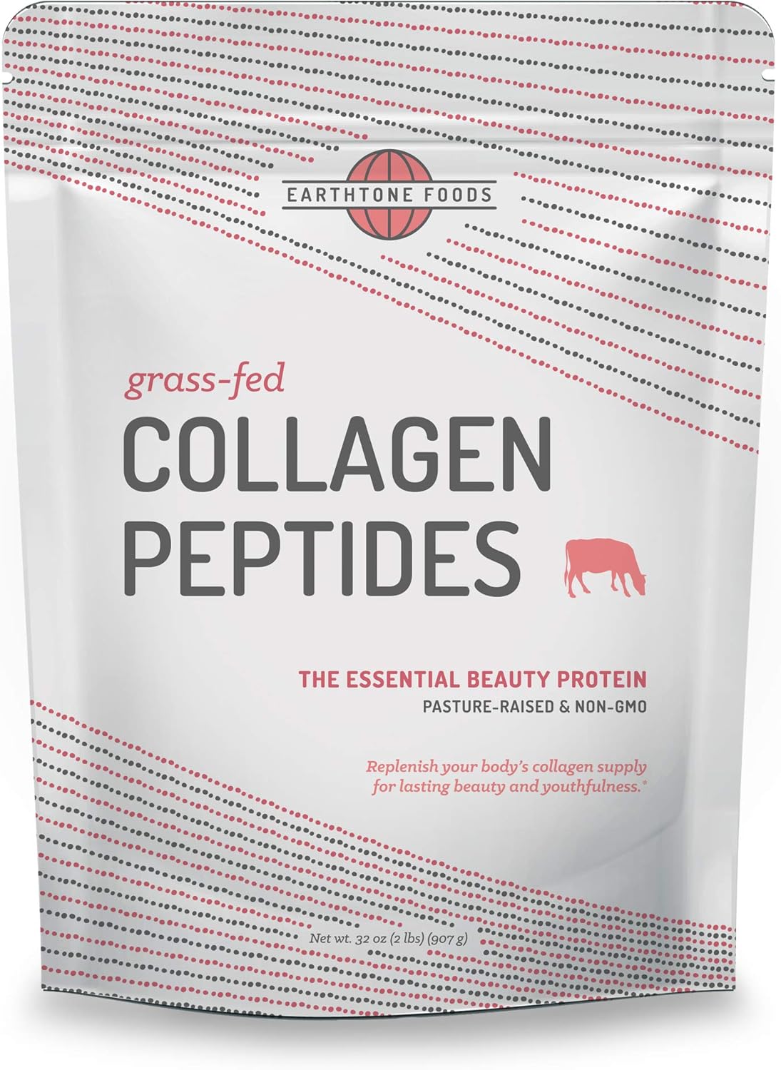 32 oz EARTHTONE Collagen Peptides Powder - Paleo Friendly Grass-Fed Non-GMO Protein