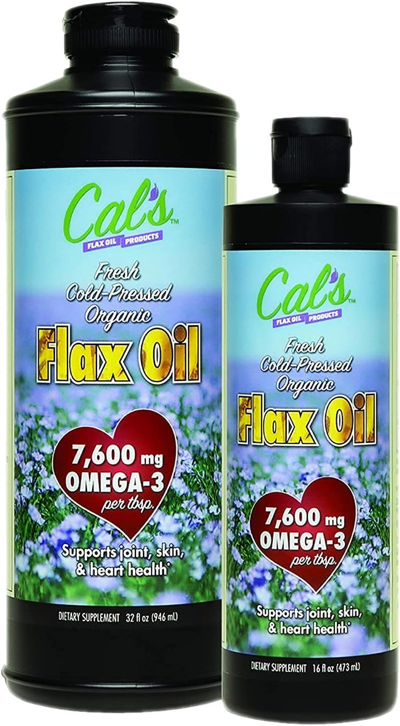 32 oz Pure Cold Pressed Flax Seed Oil Liquid Supplement - High Omega 3 Fatty Acids for Joint, Skin, Heart Health