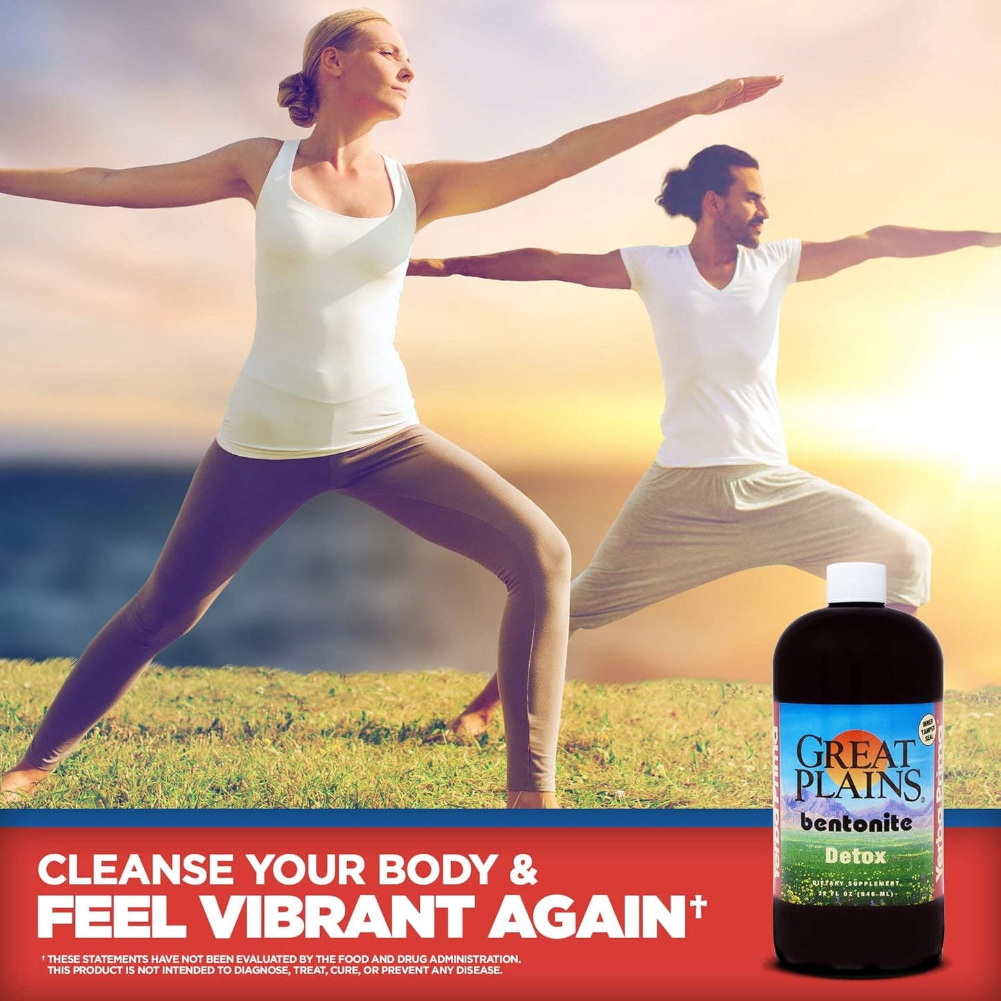 32 oz Yerba Prima Great Plains Bentonite Liquid Clay Cleansing Supplement in BPA-Free Bottle