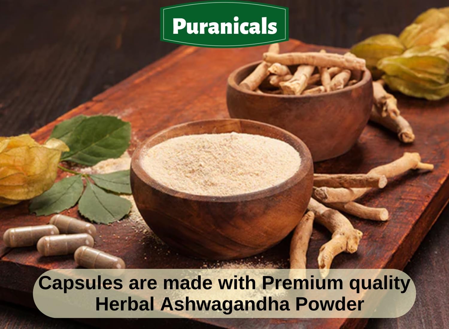 320 Capsules Puranicals Ashwagandha: Non GMO, Gluten Free, 100% Pure Herbal Supplement with 500 mg Per Serving