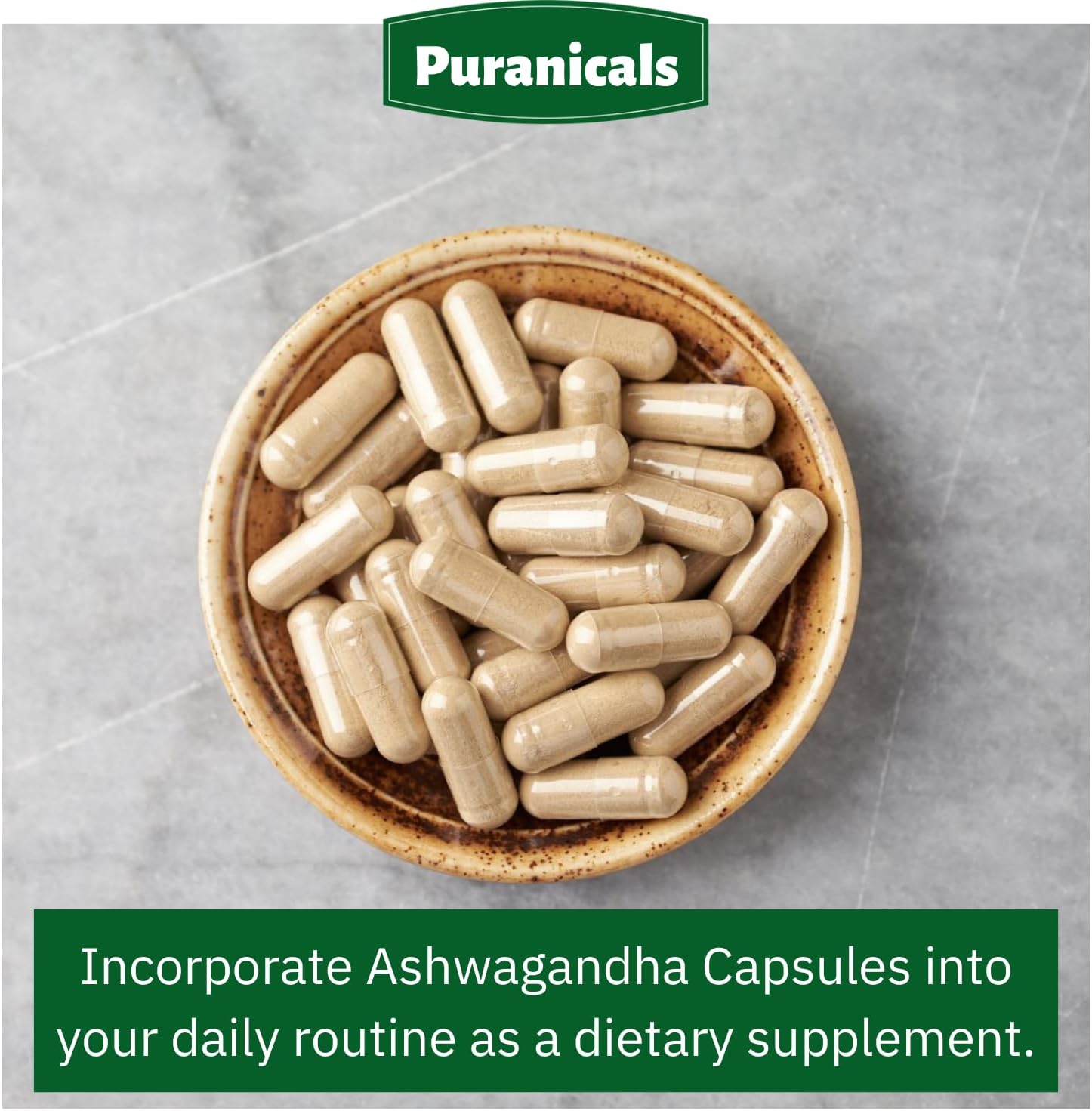 320 Capsules Puranicals Ashwagandha: Non GMO, Gluten Free, 100% Pure Herbal Supplement with 500 mg Per Serving