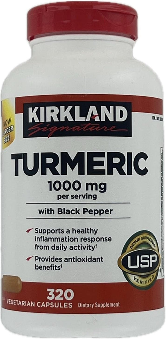 320 Count Kirkland Signature Turmeric with Black Pepper Capsules - 1000mg