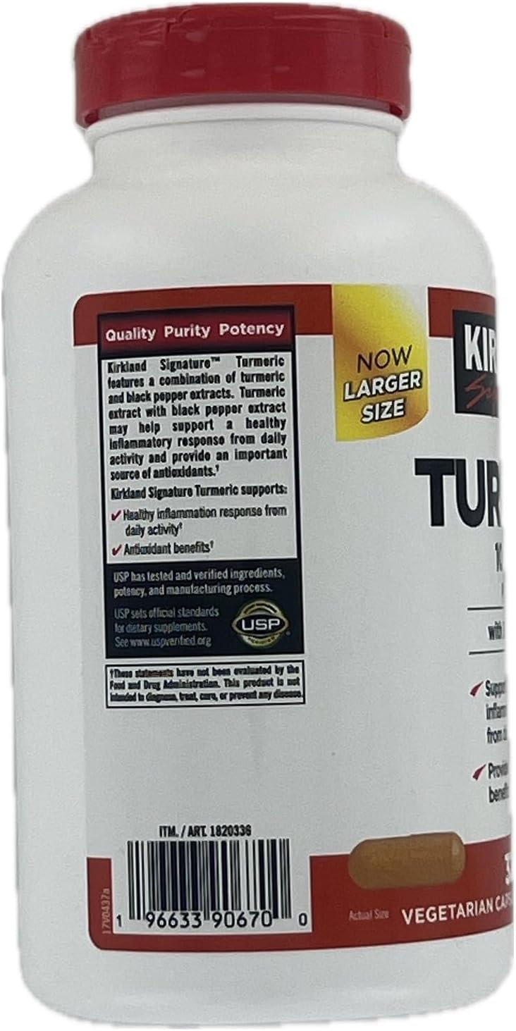 320 Count Kirkland Signature Turmeric with Black Pepper Capsules - 1000mg