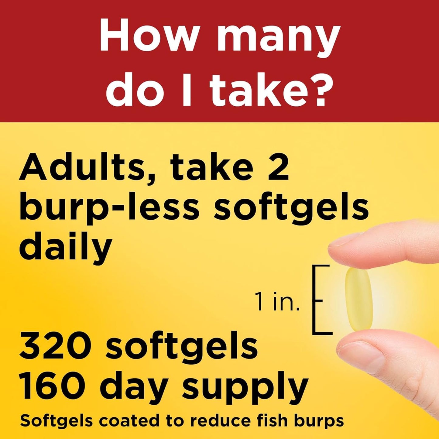 320 Softgels Nature Made Burp Less Fish Oil 1000 mg Softgels, Omega 3 Supplement for Heart Support, 160 Day Supply Omega 3 Fish Oil
