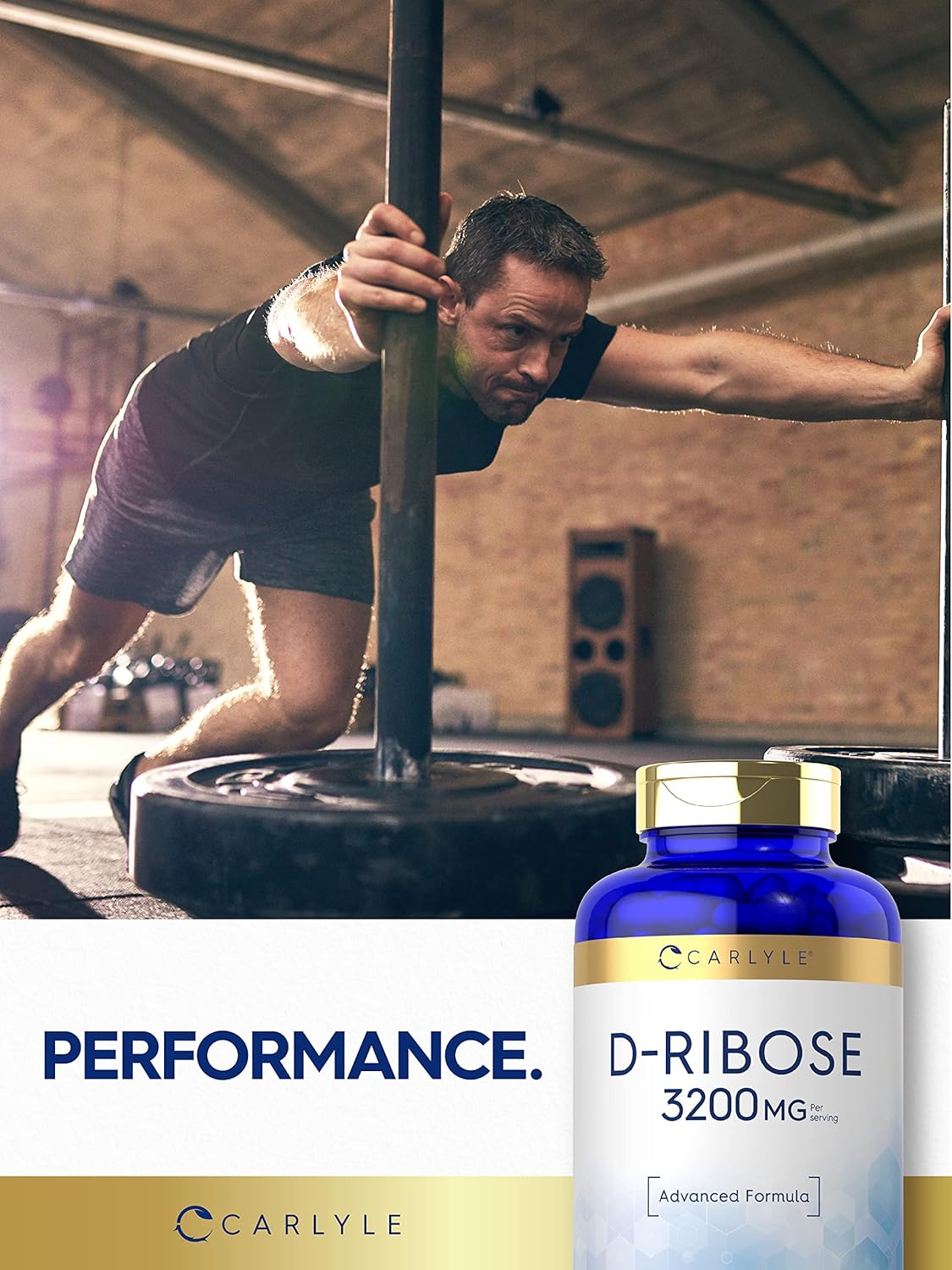 3200mg D-Ribose Capsules - 180 Pills | Advanced Formula, Non-GMO, Gluten Free Supplement by Carlyle