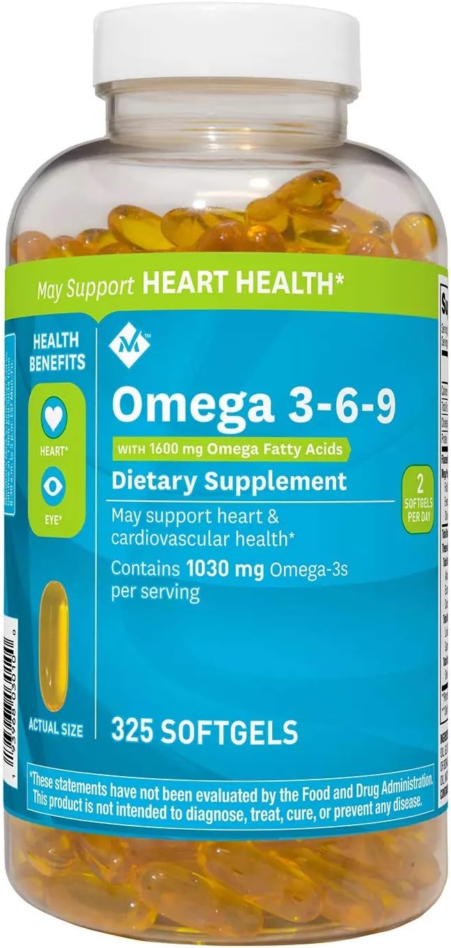 325 Count Members Mark Omega 3-6-9 Dietary Supplement - High Quality Essential Fatty Acids for Health