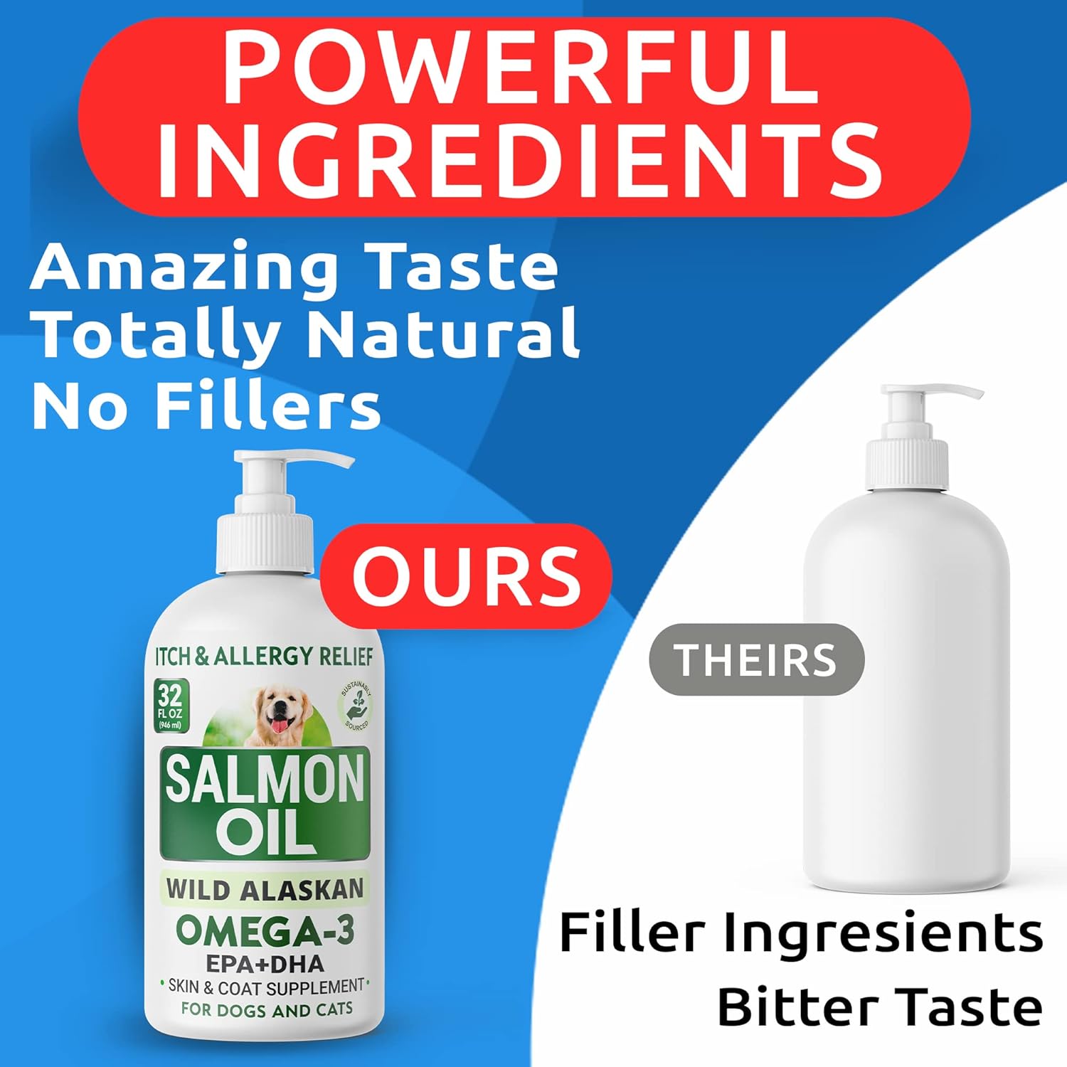 32oz BARK&SPARK Salmon Oil Liquid Supplement for Pets - Omega-3 Fish Oil for Dogs & Cats - Supports Skin, Coat, Joints, Immune & Heart Health
