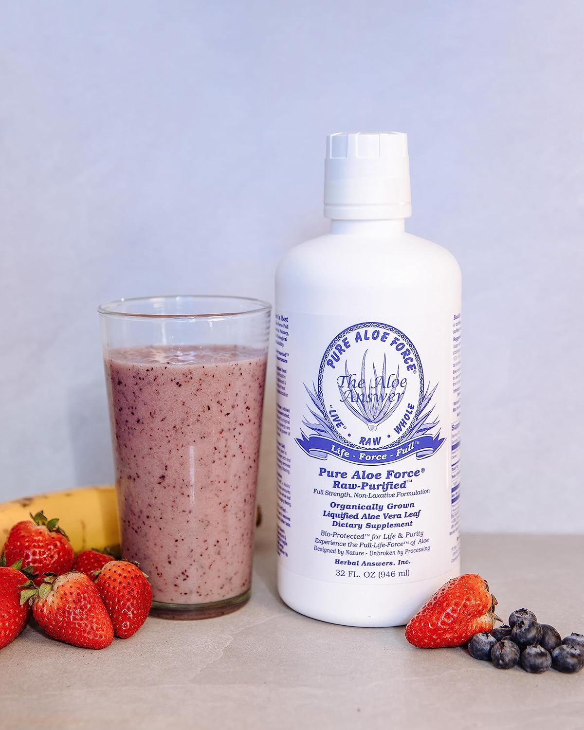 32oz HERBAL ANSWERS Aloe Force - Pure Aloe Vera Dietary Supplement