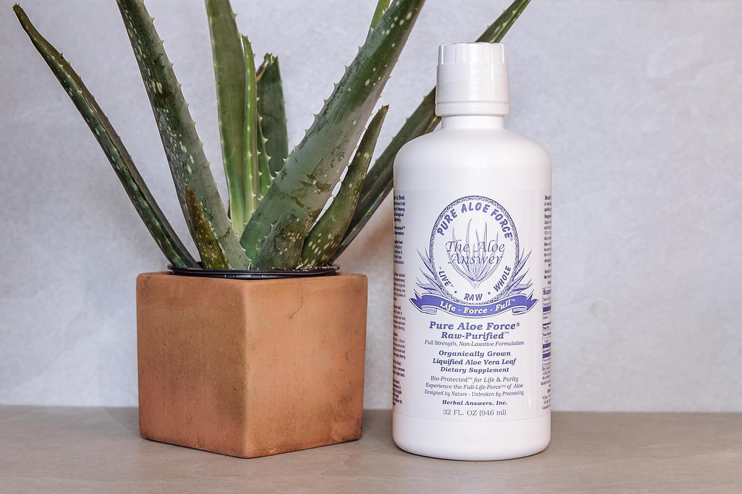 32oz HERBAL ANSWERS Aloe Force - Pure Aloe Vera Dietary Supplement