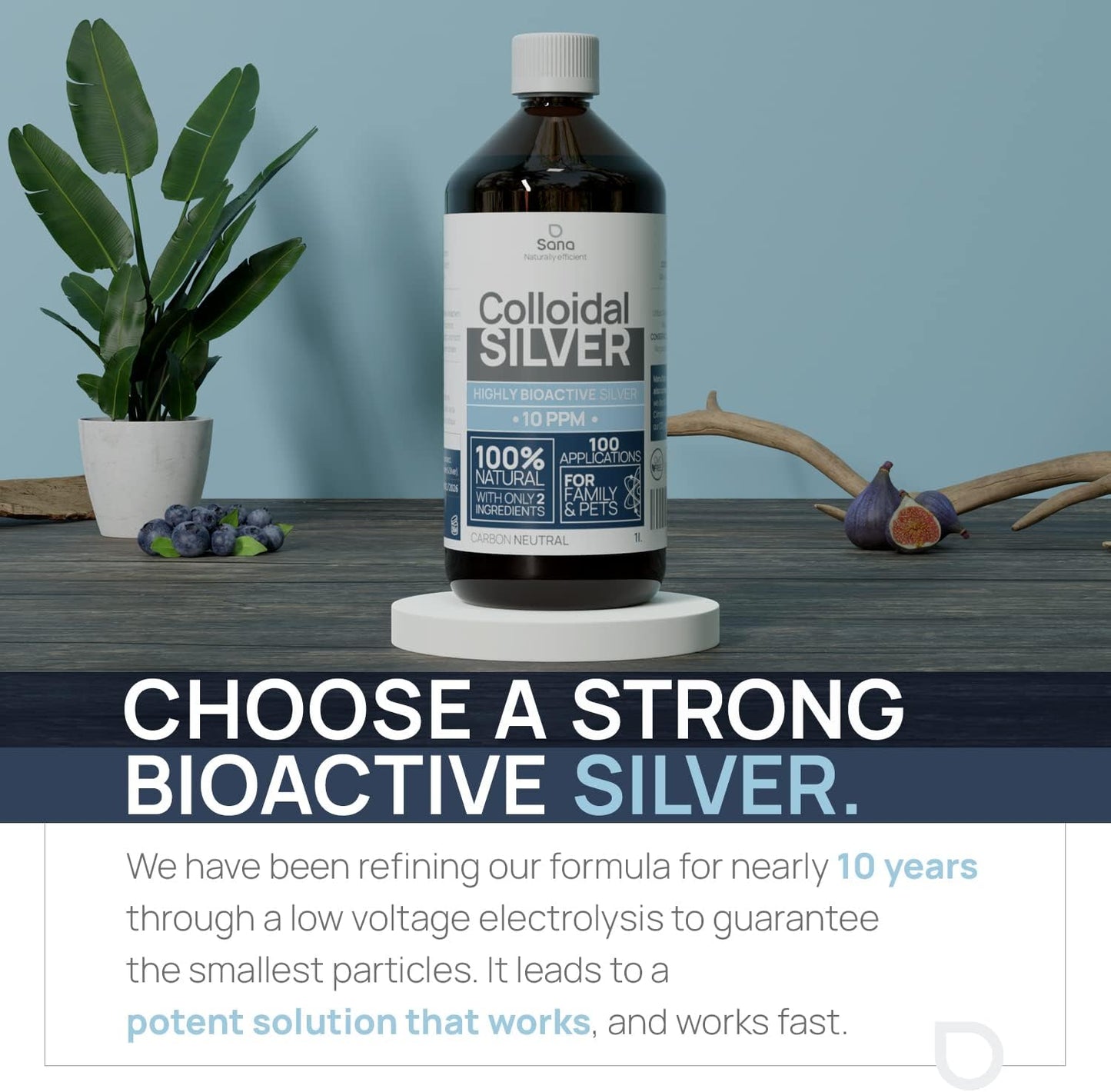 32oz Institut Katharos Colloidal Silver Liquid - 10 PPM Hydrosol Silver Water for Immune Support - Nano Sol Supplement with Ionic Minerals