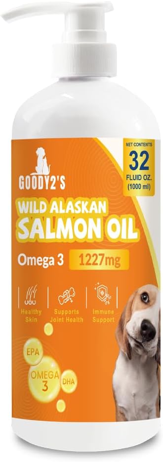 32oz MANA OHANA TREATS Alaskan Salmon Oil for Dogs & Cats - Omega 3 Fish Oil for Skin, Coat, Joint, Bone, Allergy Relief & Inflammation - Natural Liquid Supplement