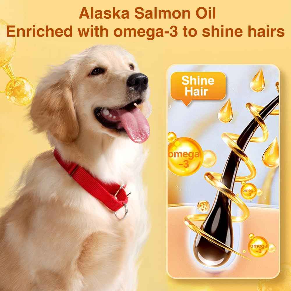 32oz MANA OHANA TREATS Alaskan Salmon Oil for Dogs & Cats - Omega 3 Fish Oil for Skin, Coat, Joint, Bone, Allergy Relief & Inflammation - Natural Liquid Supplement
